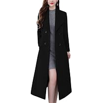 Buy IDEALSANXUN Womens Vintage Double Breasted Long Wool Jacket