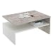 Produktbild Couchtisch PAULINA Beistelltisch Wohnzimmertisch in Beton Optik / weiß mit Ablagefach 90 x 60 cm