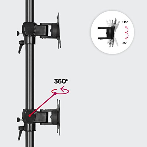 Duronic DM35V2X1 vertikale Monitor-Tischhalterung für zwei LCD /LED Computer Bildschirme / Fernsehgeräte mit Neig, Schwenk und Rotierfunktion - 7