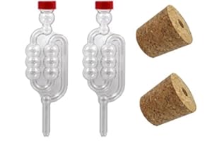 ALMOST OFF GRID 2 x Fermentation Bubbler Airlocks & Bored Cork Bungs