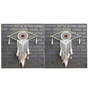 Shubh Enterprises Dream Catchers Wall Hangings For Home Decor Bedroom Livingroom Balcony Car Garden Party Cafe Handmade Dreamcatcher For Positivity Feathers Hanging Wall Decoration Items For Kids Room (Pack of 2, 25L x 28H Inches)