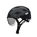Produktbild Abus Erwachsene Hyban + Fahrradhelm, Black-Smoke Visor, L (56-63 cm)