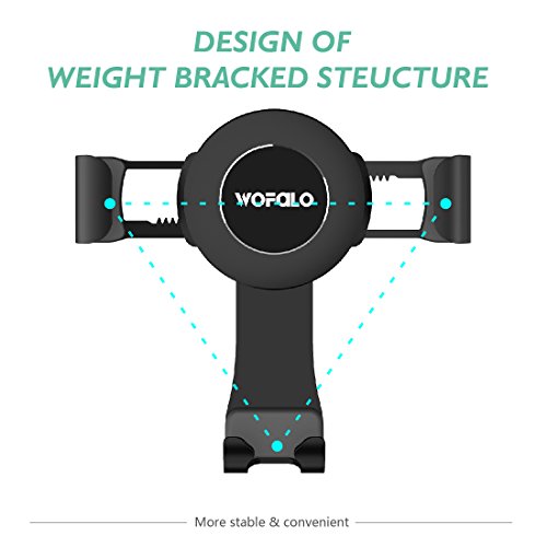 Supporto cellulare per auto, Supporto Wofalo per cellulari con presa alla ventola dellâ€™aria con blocco automatico per iPhone X/8/8 plus/7/7plus/6/6S, Samsung Galaxy S8/S7/S6, Nexus, Huawei, Google e altri smartphone (nero).