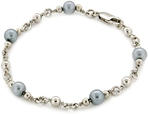 Bijoux pour tous Bracelet – Sterling Silver Imitation Pearls – 18 Inch – 4900724bc