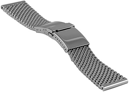 Staib Watch Band Milanese Mesh Foldover Clasp Safety Bar 24 x 20 mm, Length 150 mm