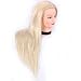 Hairdressing Training Heads 100% Synthetic Fiber Hair Mannequin Styling Dolls Head (Table Clamp Holder Included) ESC613P