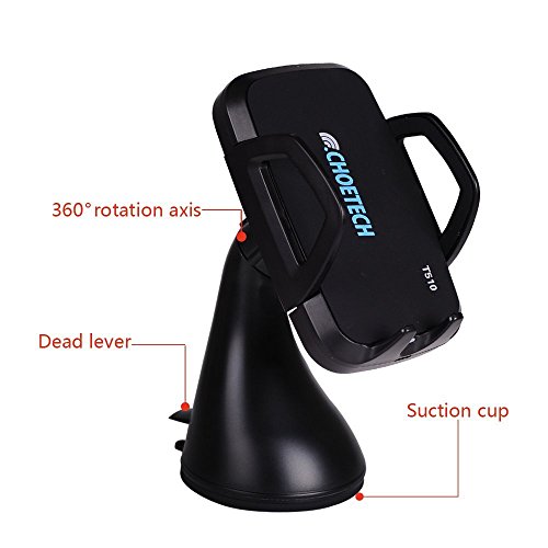 Caricatore Auto Wireless, CHOETECH Caricabatterie wireless Docking Station Supporto per Auto per Galaxy S8, S8 Plus,Note 8,S7 / S7 Edge / S6 Edge / Lumia 950xl / 950 e Dispositivi Abilitati al Qi