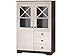 Produktbild Loft24 Highboard Landhaus Geschirrschrank 84x125 cm Küchenschrank Buffet Schrank Küche Kiefer weiß Dunkelbraun 2 Glastüren 3 Schubladen