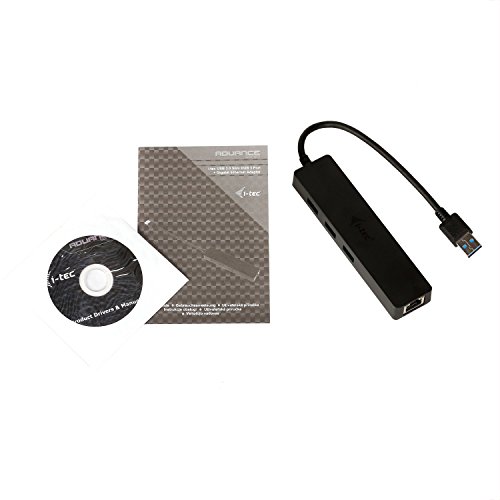 i-tec USB 3.0 Slim HUB 3 Port + Gigabit Ethernet Adapter, USB 3.0 auf RJ-45, 10/100/1000 Mbps, 3x USB 3.0 Port, für Notebook Ultrabook Tablet PC, Windows Mac Linux Android - 6