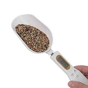 24x7 eMall Digital Spoon Scale 500g/0.1g Gram Weighing Mini LCD Spoon Measure Digital Scale Pet Food, Cooking (White)