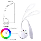 LE Schreibtischlampe 7W LED Atmosphäre-Lampe 3 Helligkeitsstufen dimmbar, voll einstellbare Tischleuchte Leselampe farbwechselhaft Lampenfuß kinder nachttischlampe Weiß - 4