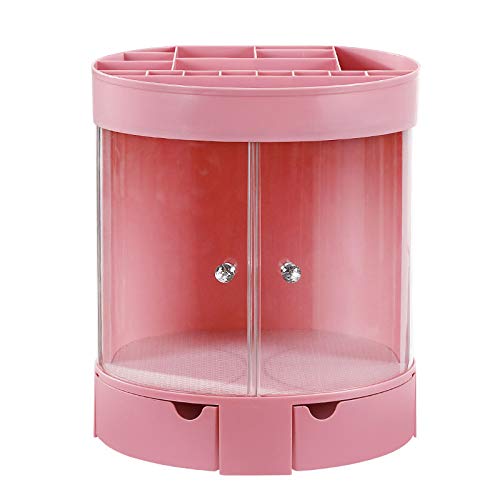 Preisvergleich Produktbild RENYAYA Transparente Kosmetik Aufbewahrungsbox Aufbewahrungsbox Aufbewahrungseimer Kunststoff Desktop Schminktisch Lippenstift Badezimmer Hautpflege Liefert Regal Staub,Pink