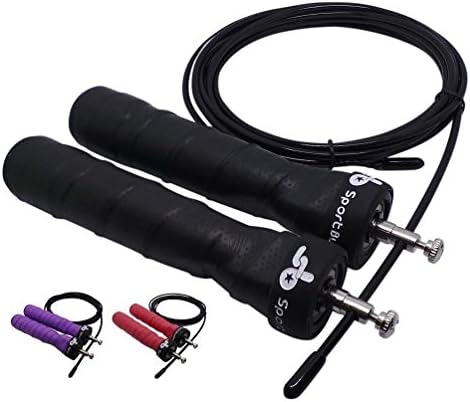 Skipping Rope By SportBuddy. Speed Jump Rope For Kids, Adults, Men And Women. Ideal For Cardio, Fitness, Weight Loss, Crossfit, MMA, Boxing, Sports Training, Gym Workout And Double Unders. Strong Steel Ball Bearing Mechanism With Anti Slip Handles. Adjustable 10ft Cable. Comes With Travel Storage Bag.
