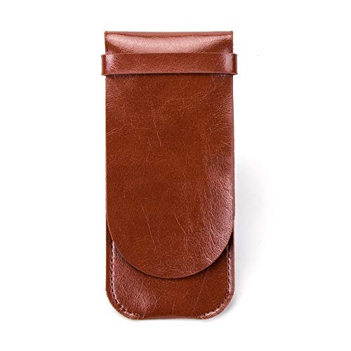 Gaines de couteaux en cuir, fourreau de poche pliable, étui de ceinture en cuir véritable pour couteau de poche pliable, marron