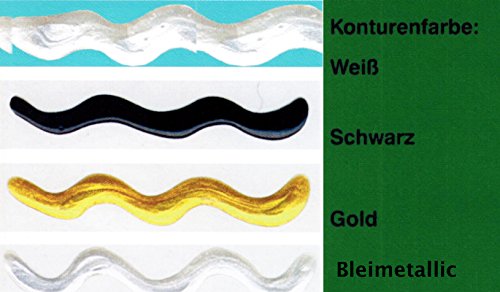 WINDOW COLOR KONTURENFARBE 80ml Konturen Farbe Fenstermalfarbe Fensterfarbe 4 Farben Glas (Schwarz) - 3