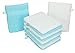 Produktbild Betz 10 Stück Waschhandschuhe Palermo 100% Baumwolle Waschlappen Set Größe 16x21 cm Farbe weiß und türkis