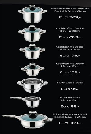 Original 12-piece set. Masterline Luxury Stainless Steel Pan Set Cookware with Glass Lids