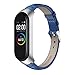 Produktbild Für Xiaomi Mi Band 4 Watch Luxus Leder Uhrenarmband + Metallgehäuse, bloatboy Langlebig Leder Armband Ersatz Uhrenarmband (Blau)