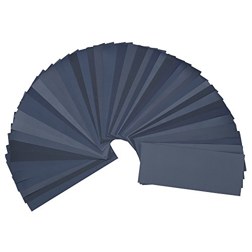 48 Stück Schleifpapier Sortiment Trocken/Nass Schleifpapier 320 bis 2000 Körnung, 9 x 3,6 Zoll