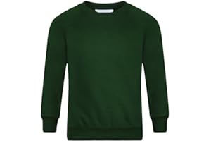 STAR FASHION New Kids Unisex School Uniform Jumper for Girls/Boys Long Sleeve Solid Style Crew Round Neck Sweatshirt Kid’s Sweater Ages 2-14 Years