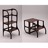 Lernturm / Tisch / Stuhl alles in einem Hocker / Montessori Learning tower, kitchen helper step stool - dark BROWN color