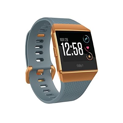Fitbit Ionic Montre-Coach Connectée, Bleu Ardoise et Orange Métallisé