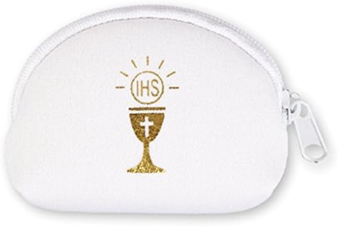 Little Jems Padded Rosary Purse with Chalice for Communion Rosary Beads. (White)