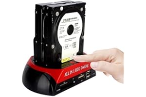 Greatangle-UK Tout en 1 Station d'accueil HDD 2.5"/3.5" Lecteur de Carte IDE SATA Dock Station Fonction OTB