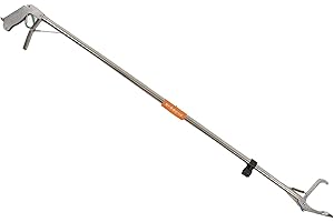 FOCKET Schlangenzange, Faltbarer, Selbstverschließbarer Reptiliengreifer, Schlangengreifer aus Edelstahl, Schlangenfänger, Rassel, Breite Backen, Handhabungswerkzeug für Reptilienfänger