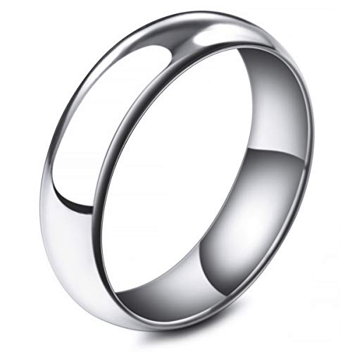 MunkiMix Ancho 6mm Acero Inoxidable Banda Venda Anillo Ring El Tono De Plata Alianzas Boda Talla Tamaño 17 Hombre,Mujer