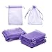 Price comparison product image 100-Piece Organza Bags - Purple Jewelry Pouch Drawstring Wedding Gift Bags, Baby Shower Favor Bags, 4.87 x 7.16 Inches