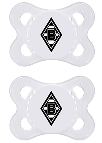 MAM 66570700 – Schnuller, Bundesliga, Football "Borussia Mönchengladbach" 0-6 Monate, Silikon, Doppelpack