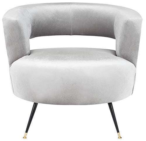 SafaviehUtopia Accent Chair, velvet, Light Grey, 77 X 81 X 76.2 cm