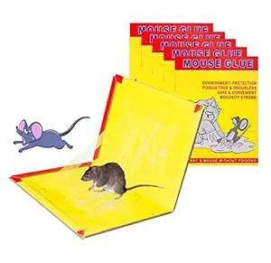 See Inside || Mouse Insect Rodent Lizard Trap Rat Catcher Adhesive Sticky Glue Pad (Mouse Glue Pad) - Non Poisonous - Non Toxic - Odourless - Rat Terminator - Set of 5