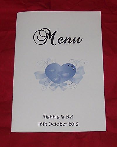 Menu Table Cards with inserts - Elegant Wedding heart design (A5)