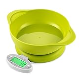Digital Kitchen Scale, PLEMO Mini Foldable Food Weighing Scales for Cooking with Tare Function, Large LCD Display and Unit Conversions, Green