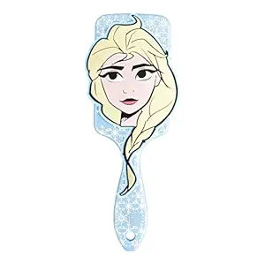 Disney Frozen II Hair Brush - Hair Accessories for Girls Brush for Kids - Blue Brush with Princess Elsa Portrait - Ages 3 +