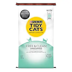 Purina Tidy Cats Clumping Cat Litter, Free & Clean Unscented Multi Cat Litter - 40 lb. Bag