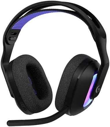 Logitech G G522 LIGHTSPEED, cuffia con microfono gaming wireless, microfono a banda completa, audio avanzato, Tri-Connect (LIGHTSPEED, Bluetooth, da USB A a C), per PC, Nintendo Switch/Switch 2 - Nero