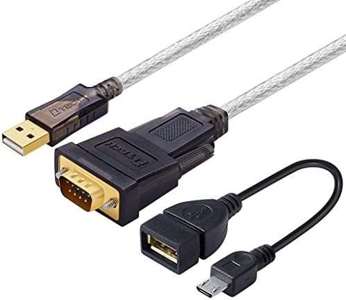 Venel USB 2.0 to Universal RS232 Serial Adapter Cable 1.8m with Android OTG Cable and CD / Support 98/ME/2000/2003/2008/Andoid/XP/win7 8 8.1 10/Mac OS/Linux PL2303 Chipset