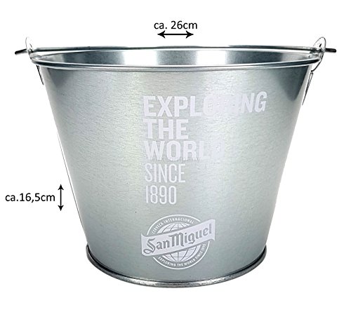 Preisvergleich Produktbild San Miguel Bier Flaschenkühler Getränkekühler Eiskübel Eiseimer Eimer Metall