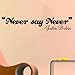 Wall sticker - Never say Never, Justin Bieber , wall decor, quote, Transfer, Bedroom(1L) -LARGE -SIZE 120cm x 40cm -Purple