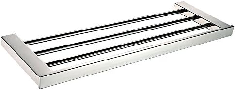 Towelra Rustproof Sturdy Square 304 Stainless Steel Single Towel Holder Mirror Polish Finish 60cm Length Towel Rail Towel Ring Bathroom Accessories