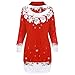 Produktbild EUZeo Damen Weihnachts Bluse Hoodies Weihnachten Stil Drucken Kapuzenpullover Off Shoulder Pullover
