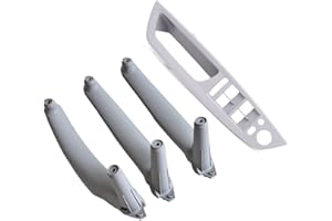 MKptopia 4pcs ABS poignée de porte intérieure de voiture, panneau intérieur, couverture de garniture de tirage, accoudoir compatible avec B-MW E70 E71 E72 X5 X6 2007-2014 -Grey