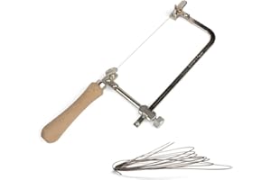 HOMESOM 1PC Coping Saw Steel Frame with 0.3mm Diamond Wire Saw for Wood Stone Jade Metal Cutting Multi Function Hand Tool