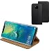 Produktbild MOELECTRONIX ECHT Leder Buch Klapp Tasche Schutz Hülle Flip Case Etui für Huawei Mate 20 PRO Dual SIM LYA-L29