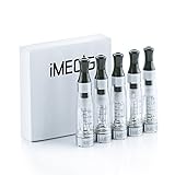 IMECIG® 5 x Transparent CE4 Clearomiser (Clearomizer) | Vapor Atomizer (Atomiser) Compatible With All Ego Evod CE4/CE5/CE6/MT3 Battery for Electronic Shisha Cigarette without E Liquid(No Nicotine)
