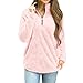 Produktbild SuperSU Frauen Langarmshirts Winter Bluse Sweatshirt Reißverschluss Fleece Pullover Top Damen Elegant Trägerlos Bluse Vintage Rückenfreies Langarmshirt Mädchen Rundkragen Oversize Vintage Tops