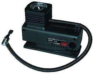 Preisvergleich Produktbild Mini-Kompressor ''MK-12'', 12V, 18bar, Manometer, Anschl.: Zigarettenanzünder, inkl. Luftschlauch & Dü